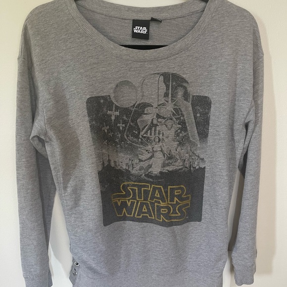 Star Wars womens lace up grey sweatshirt M - Picture 1 of 9